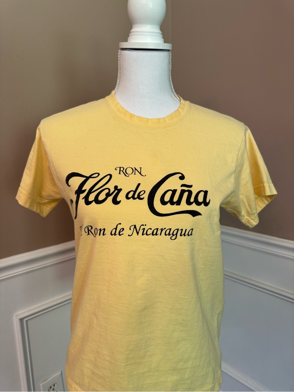 Flor de Cana Vintage Yellow Logo Short Sleeve Tee - Women - Picture 2 of 10
